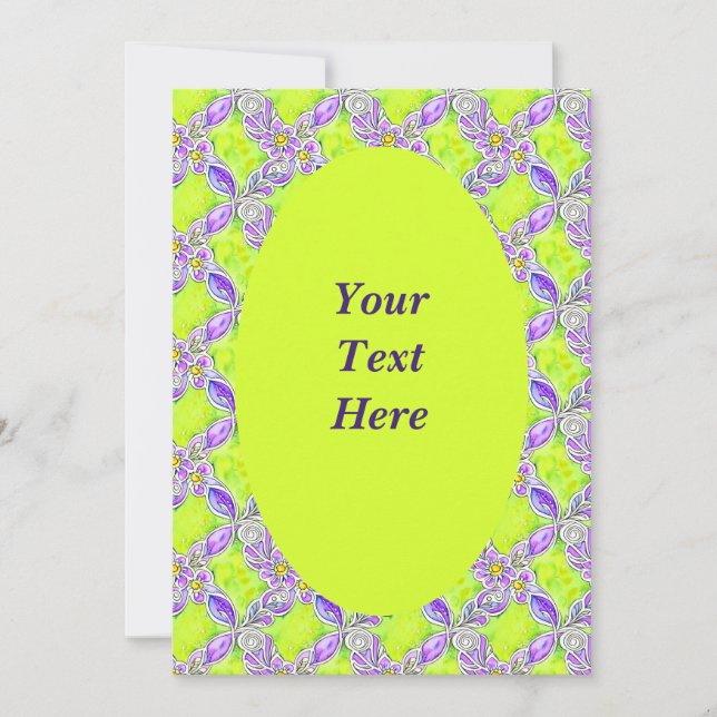 Personalized Art Nouveau Weave Pattern Invitation (Front)