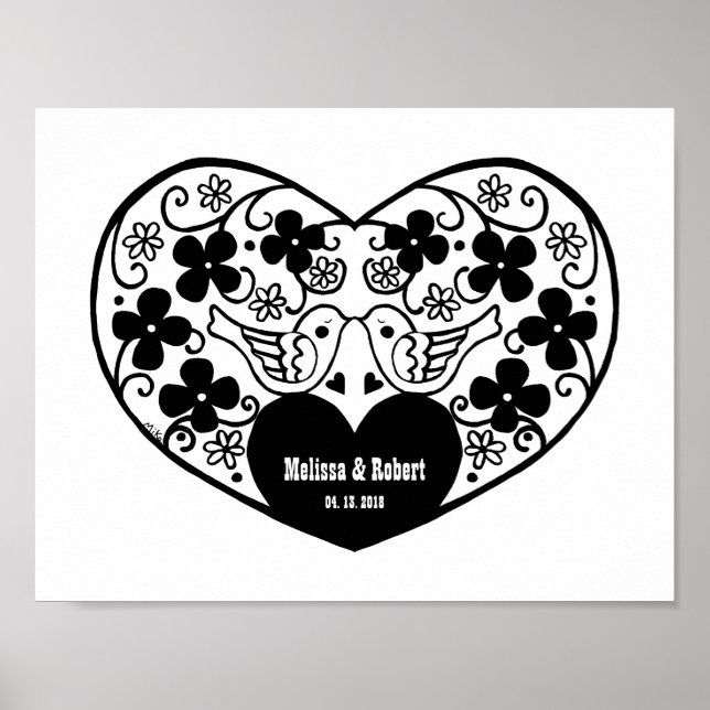 Personalized art print Custom Wedding gift print (Front)