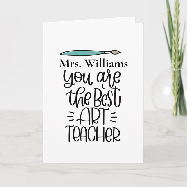 Personalized Art Teacher Thank You Card (Front)