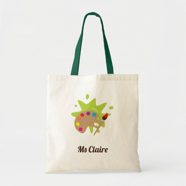 Personalized Art Teacher Tote Bags (Front)