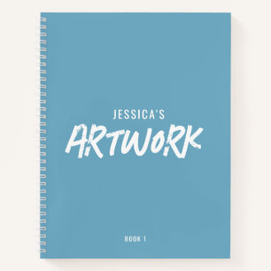 Personalized Artist Artwork Sketchbook Blue Notebook