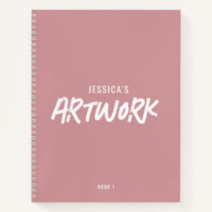 Personalized Artist Artwork Sketchbook Pink Notebook