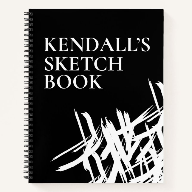 Personalized Artist Brush strokes Sketch Book (Front)
