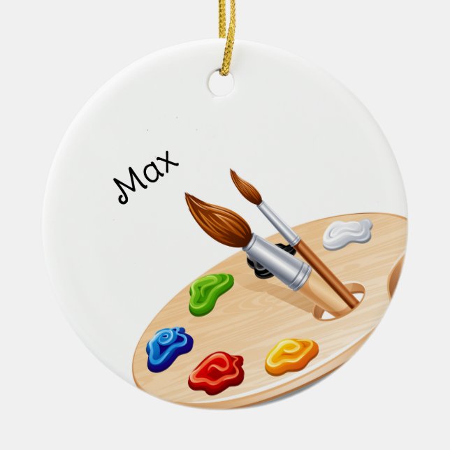 Personalized Artist Christmas Ornament (Front)
