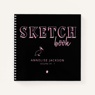 Personalized artist name typography sketchbook notebook