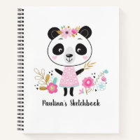 Personalized Artist Pink White Sketchbook