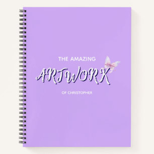 Personalized  Artist Sketchbook with bow Notebook
