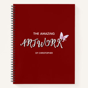 Personalized Artist Sketchbook with bow Notebook