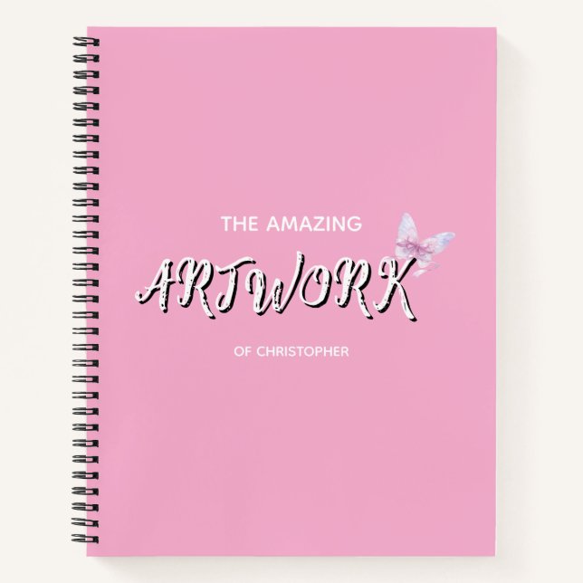 Personalized  Artist Sketchbook with bow Notebook (Front)