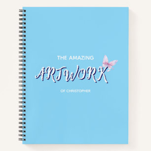 Personalized Artist Sketchbook with bow Notebook