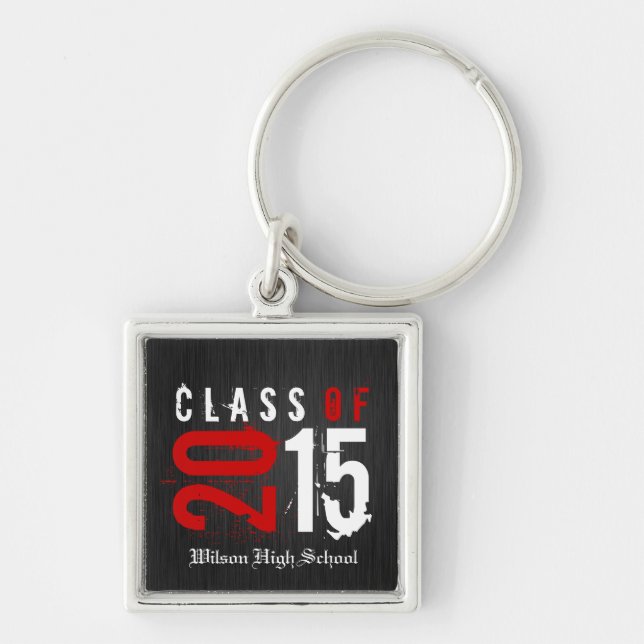 Personalized Artistic Class of 2015 Keychain (Front)