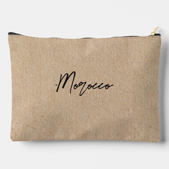 Personalized Artistic grunge kraft paper Brown Accessory Pouch (Back)