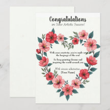 Personalized Artistic Success Congratulations Card