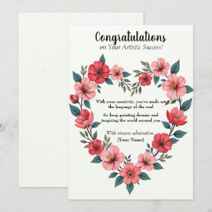 Personalized Artistic Success Congratulations Card