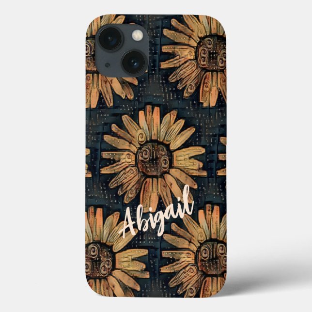 Personalized Artistic Sunflower Pattern Case-Mate iPhone Case (Back)