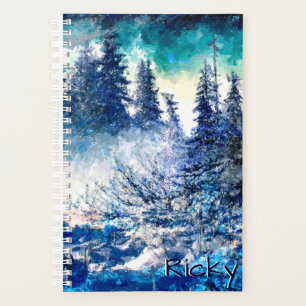 Personalized Artistic Winter Mountain Landscape Planner
