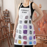 Personalized Artists  Apron<br><div class="desc">This Artist's Studio apron is decorated with an abstract watercolor pattern in muted shades.
Easily customizable.
Makes a perfect gift for someone who enjoys painting.
Original Watercolor © Michele Davies.</div>