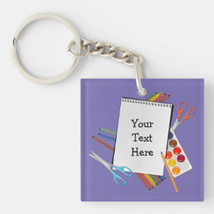 Personalized Artsy Craft Supplies Key Chain