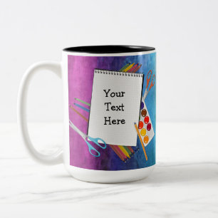 Personalized Artsy Craft Supplies Rainbow Mug