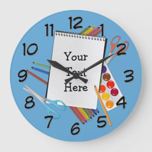 Personalized Artsy Craft Supplies Wall Clock