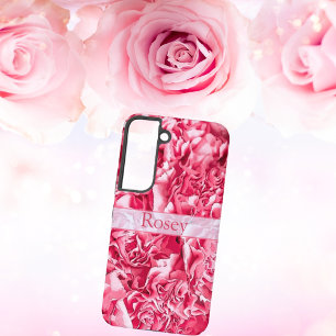 Personalized Artsy Pink Rose Name  Samsung Galaxy Case