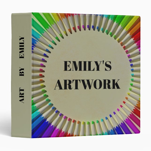 Personalized Artwork Artist Keepsake  Binder (Front/Spine)