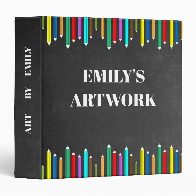 Personalized Artwork Artist Keepsake Chalkboard Binder (Front/Spine)