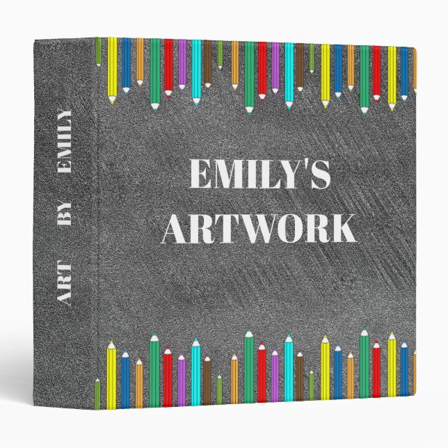 Personalized Artwork Artist Keepsake Chalkboard Binder (Front/Spine)
