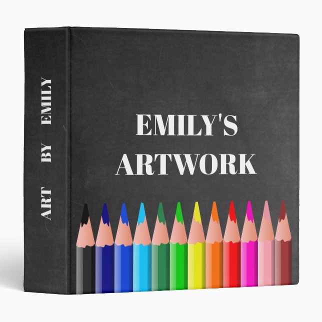Personalized Artwork Artist Keepsake Chalkboard Binder (Front/Spine)