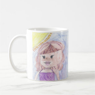 Personalized artwork drawings child to this cute coffee mug