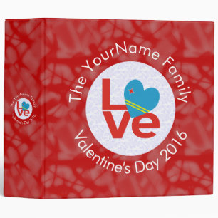 Personalized Aruban Red LOVE Flag Binder