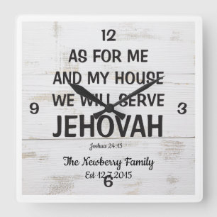Personalized "As for me and my house" wall clock
