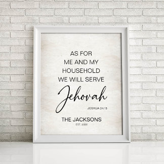 Personalized As for Me and My Household Poster