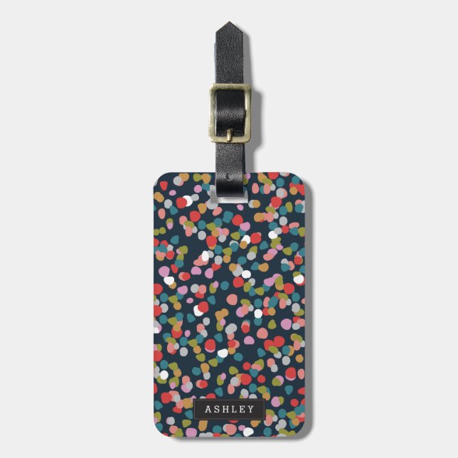 Personalized | Ashley Dots Luggage Tag (Front Vertical)