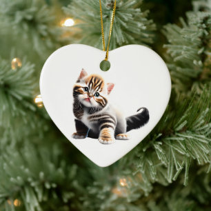 Personalized Asian Semi-Longhair Kitten Ceramic Ornament