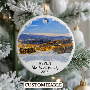 Personalized Aspen Ornament, Custom Colorado State Ceramic Ornament