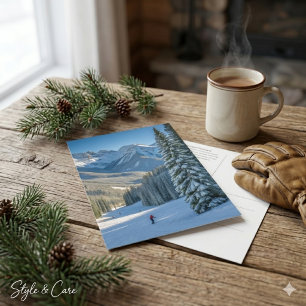 Personalized Aspen Ski Resort Mountain View Postcard