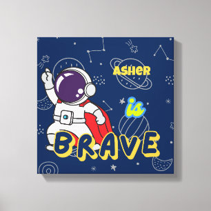 Personalized Astronaut Affirmation Deco Brave Canvas Print
