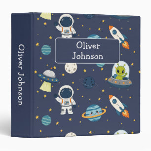 Personalized Astronaut Alien Rocket Space Explorer Binder