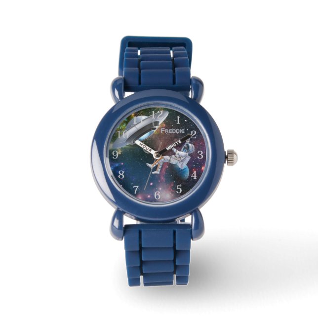 Personalized Astronaut and Flying Saucer Watch (Front)