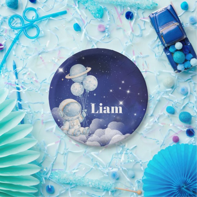 Personalized Astronaut Birthday Party Plate (Party)