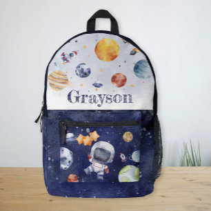 Personalized Astronaut Planet Galaxy Kids Printed Backpack