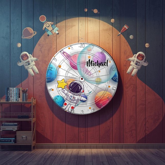 Personalized Astronaut & Planets Dartboard Game (Creator Uploaded)