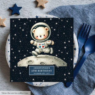 Personalized Astronaut Teddy Napkins Baby Shower