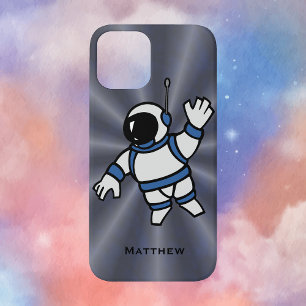 Personalized Astronaut with Blue Accents in Space iPhone 12 Case