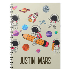 Personalized Astronauts and Planets Back to School Notebook