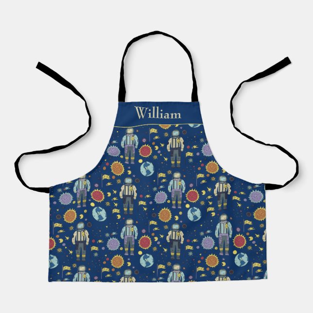 Personalized Astrounaut Space Man Colourful Apron (Front)