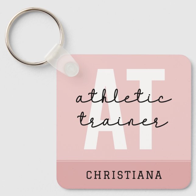 Personalized Athletic Trainer AT Keychain (Front)