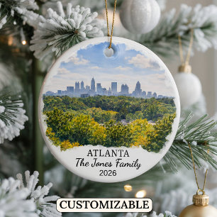 Personalized Atlanta Ornament, Custom Georgia Ceramic Ornament
