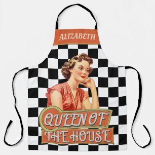 Personalized attractive retro Queen of the house Apron
